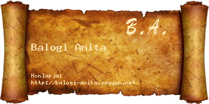 Balogi Anita névjegykártya